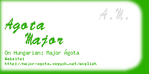 agota major business card