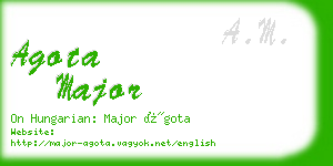 agota major business card